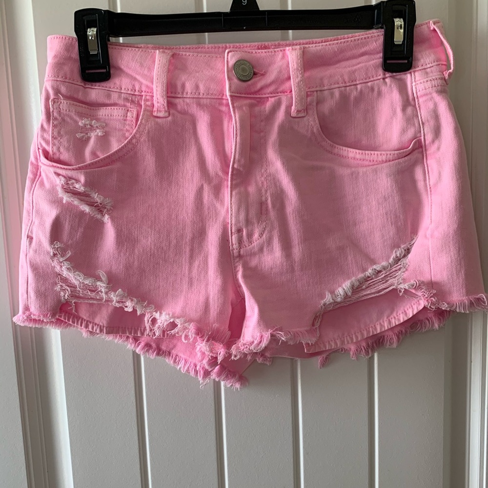 American Eagle Hot Pink Distressed Shorts